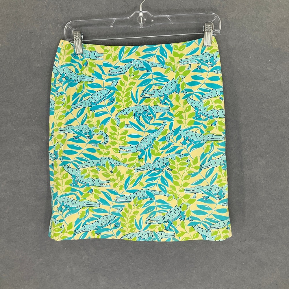 Lilly Pulitzer Skirt Size 2 Alligator Print Mini Tropical Preppy Vintage